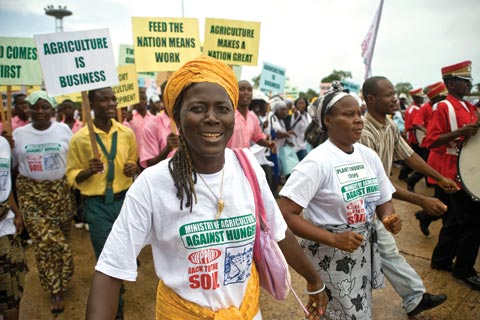 NEPAD acknowledges that women play the predominant role in food production