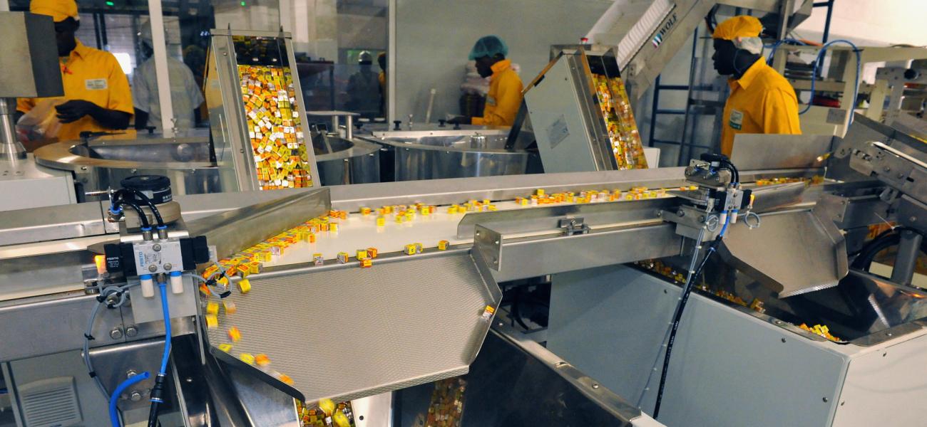 Inside a factory.