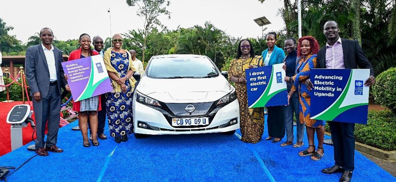 In 2023 UNDP in Uganda add its first electric car into their fleet as a major step forward for Uganda’s transition to a clean energy future.