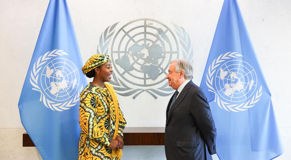 Nigerian poet Maryam Bukar Hassan becomes the first UN Global Advocate for Peace, meeting with the UN Secretary-General.