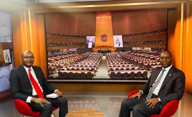 Ernest Rwamucyo (Right), Ambassador and Permanent Representative of Rwanda to the United Nations
