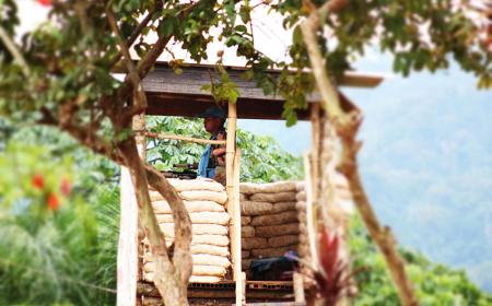 Une sentinelle de la MONUSCO en faction dans sa guérite surveille les abords d’une base de la Mission dans le territoire de Walikale, province du Nord Kivu. Photo MONUSCO.