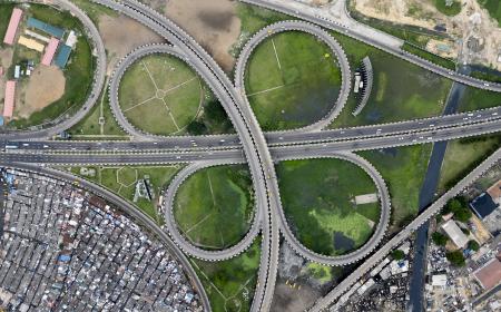 Lagos Island interchange bridge Nigeria.