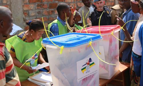 Voting takes place on 30 December 2015 in elections in the Central African Republic. Photo: MINUSCA