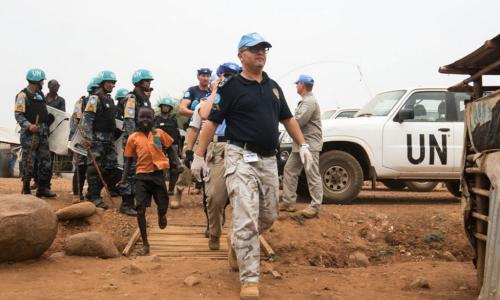 UN Police conducts search operation in Juba Protection of Civilians site, South Sudan. Photo: UNMISS
