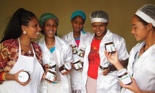 Members of the cooperative of women in Ethiopia whose cactus pear marmalade will soon reach Italian tables. Photo: FAO/Filippo Brasesco