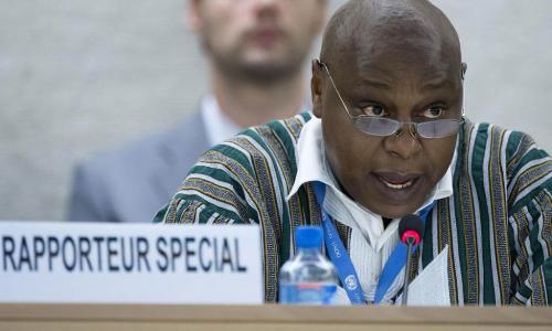 Le Rapporteur spécial des Nations Unies sur le droit de réunion et d’association pacifiques, Maina Kiai. Photo: Jean-Marc Ferré
