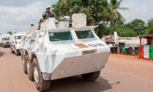 Peacekeepers serving with the UN Multidimensional Integrated Stabilization Mission in the Central African Republic (MINUSCA). UN Photo/Catianne Tijerina
