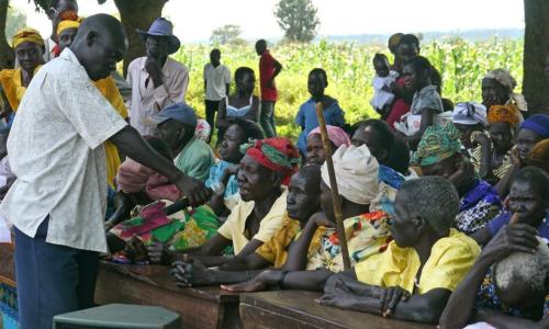Relatives of abducted children speak out for the disappeared in Lamwo district, northern Uganda. Photo: IRIN/Philippa Croome