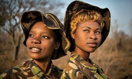 Members of the Black Mamba Anti-Poaching Unit, a South African and majority-women ranger group. Photo: Black Mamba Anti-Poaching Unit