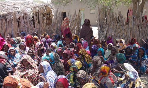 Internally displaced Chadian women, who fled Boko Haram threats, living with host families in Baga-Sola. Photo: OCHA/Mayanne Munan