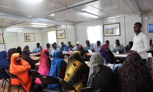 IDP’S attend a training session on Human Rights, Gender and Sexual Violence in Mogadishu, Somalia, which was supported by the UN Assistance Mission in Somalia (UNSOM).