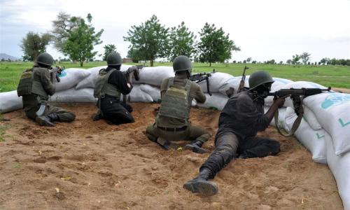 Cameroon military on the lookout for Boko Haram militants in the Far North Kolofata community, along the border with Nigeria. Photo: Monde Kingsley Nfor/IRIN