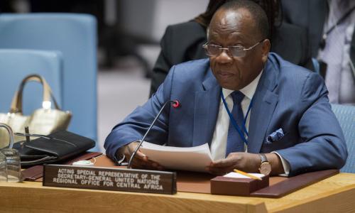 Le Représentant spécial du Secrétaire général pour l’Afrique centrale, François Louncény Fall, devant le Conseil de sécurité, en décembre 2016. Photo ONU