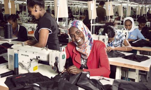 Workers at the Shints textile factory some 45 minutes from the Addis Ababa city center in Ethiopia.