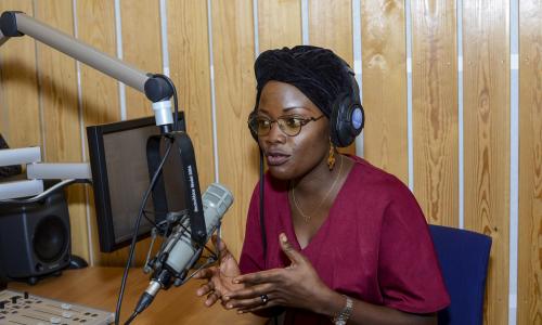 Merveille-Noella Mada-Yayoro, 29, is a journalist and a producer with Guira FM