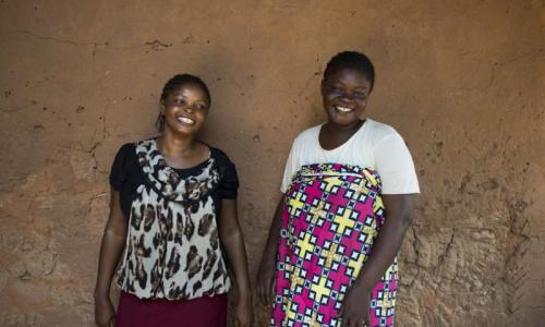 Josephine Servis (Right) fled violence in the Central African Republic and is staying with Blandine Ngeki (Left) in Zongo, Democratic Republic of Congo.