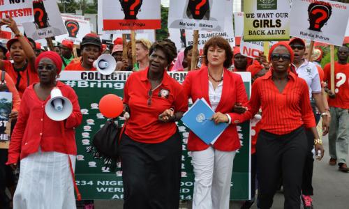 Rally for the Nigerian schoolgirls. UN Photo