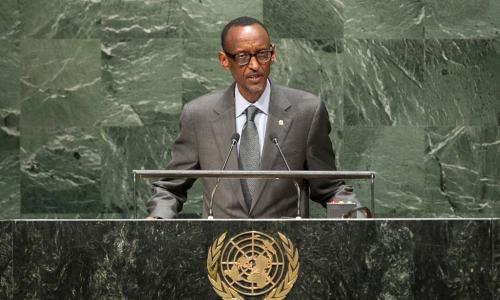 President Paul Kagame of Rwanda addresses the General Assembly. UN Photo/Cia Pak