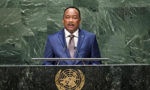 President Mahamadou Issoufou of the Republic of Niger addresses the General Assembly. UN Photo/Cia Pak