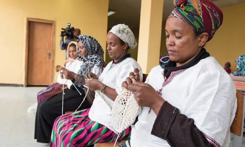 Ethiopian women in a skills training workshop. Photo: UN/Eskinder Debebe