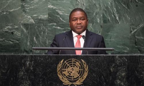President Filipe Jacinto Nyusi of Mozambique, addresses the general debate of the General Assembly’s seventieth session. UN Photo/Cia Pak
