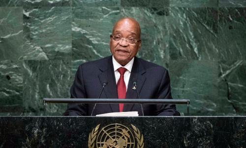 President Jacob Zuma of South Africa addresses the general debate of the General Assembly’s seventieth session. UN Photo/Amanda Voisard