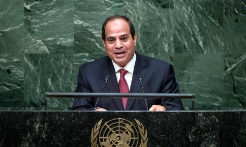 Abdel Fattah Al Sisi, President of the Arab Republic of Egypt, addresses the general debate of the General Assembly’s seventieth session. UN Photo/Amanda Voisard