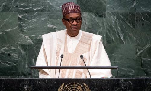 Muhammadu Buhari, President of Nigeria, addresses the general debate of the General Assembly’s seventieth session. UN Photo/Amanda Voisard