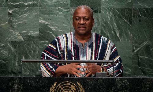 President John Dramani Mahama of Ghana addresses the general debate of the General Assembly’s seventieth session. UN Photo/Cia Pak
