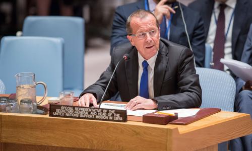 Martin Kobler, Special Representative of the Secretary-General and Head of the UN Support Mission in Libya (UNSMIL), briefs the Security Council. UN Photo/Manuel Elias