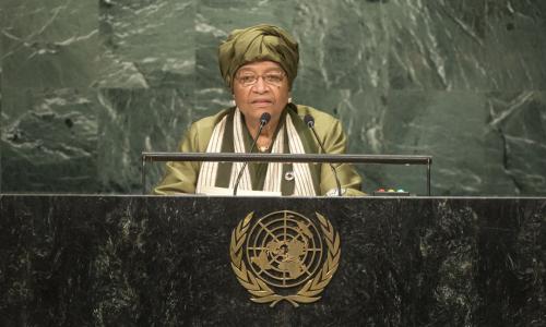 Ellen Johnson Sirleaf, President of the Republic of Liberia, addresses the general debate of the General Assembly’s seventy-first session.