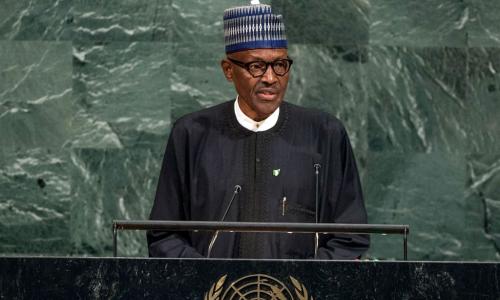 President Muhammad Buhari of Nigeria addresses the General Assembly’s annual general debate. UN Photo/Cia Pak