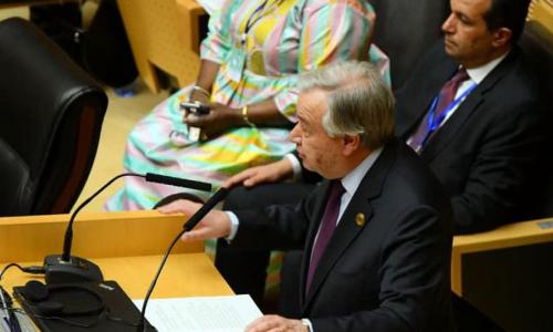 UN Secretary-General António Guterres, addressing the African Union Summit in Addis Ababa, Ethiopia, 9 February, 2020.