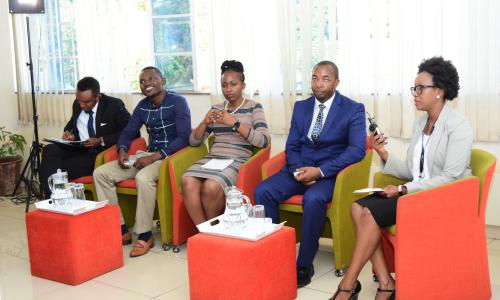 Betty Kariuki (right), YALI’s director of partnerships, with some of the beneficiaries.             Betty Kariuki