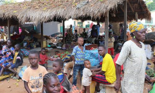 A recent UN inter-agency mission to the CAR led by Humanitarian Coordinator Najat Rochdi went to Batangafo town, pictured here in the aftermath of a fire incident that completely burned an IDP site hosting over 27,000 People. OCHA/Marie Bruno