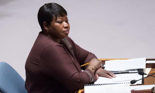 Crédits Photo: ONU/Rick Bajornas.  La Procureure de la Cour pénale internationale (CPI), Fatou Bensouda, devant le Conseil de sécurité (archives).
