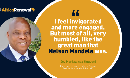 Doctor Morissana Kouyaté, Guinea, is co-winner of the 2020 Nelson Mandela Prize