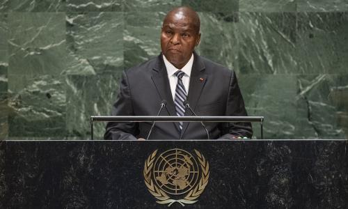 Faustin Archange Touadera, President of the Central African Republic, addresses the general debate of the General Assembly’s seventy-fourth session.
