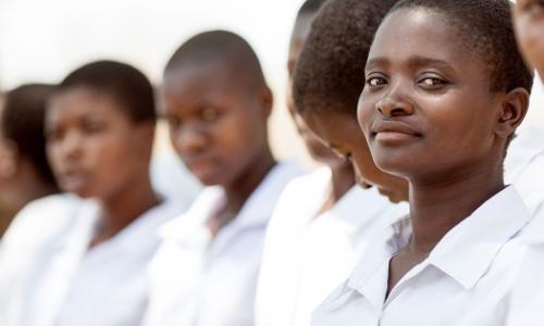 Young girls from Mtakataka Secondary School in the District of Dedza, Malawi. Photo: UN Women/Karin Schermbrucker