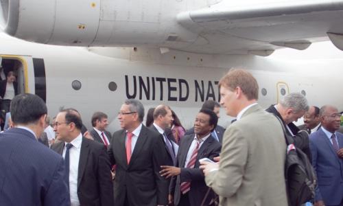 Security Council delegation arrives at Osvaldo Vieira International Airport in Bissau, Guinea-Bissau, 15 February 2019. Photo: Didier Bapidi/UNIOGBIS