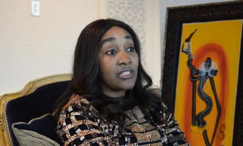 Rose Luangisa mshiriki wa maonesho ya sanaa ya Umoja wa Mataifa yafahamikayo kama 'Sanaa kwa ajili ya amani' jijini New York Marekani. Picha: UN News Kiswahili/ Grece Kaneiya