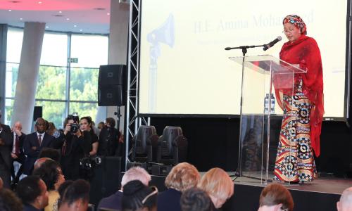 Deputy Secretary-General Amina Mohammed at the World Aids Day Reception in Johannesburg, South Africa. 1 December 2018. Photo Credits:Desmond Ingham-Brown/UN News