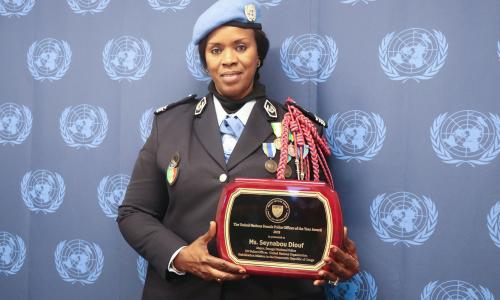 UN Female Police Officer of the Year, Major Seynabou Diouf of Senegal.