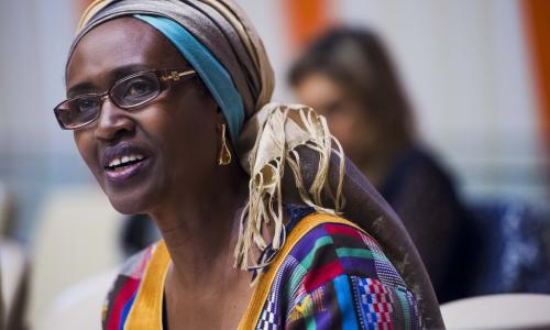 Winnie Byanyima ambaye ni mkurugenzi mtendaji mpya wa UNAIDS akiwa kwenye moja ya mikutano ya kuwawezesha wanawake kiuchumi kwenye Umoja wa Mataifa.