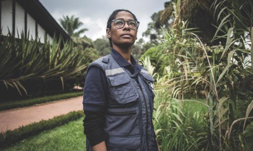 Marie Roseline Darnycka Belizaire, an epidemiologist and public health specialist in Butembo.