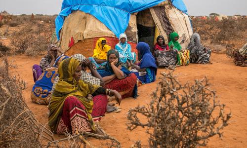 Pastoralists moved to temporary sites close to permanent water point.