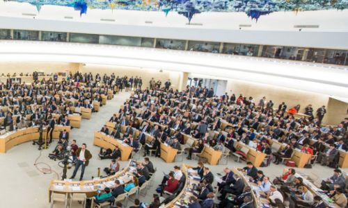 Le Conseil des droits de l'homme des Nations Unies à Genève.