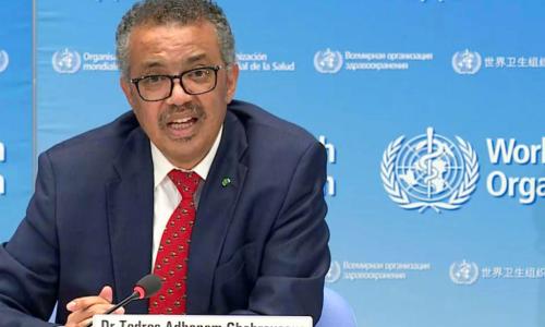 Mkurugenzi mkuu wa WHO Dkt. Tedros Ghebreyesus akizungumza katika moja ya taarifa za WHo kuhudsu janga la COVID-19