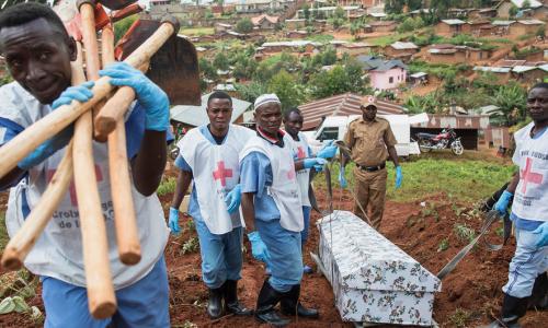 Victims of the Ebola virus disease have been buried at a cemetery in North Kivu province in the Democratic Republic of the Congo.